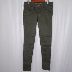 American Eagle Jeggings, Super Stretch, Olive Green,  Size 4